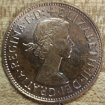 1966 ONE PENNY ELIZABETH ll DEI GRATIA REGINA. F. D Coin