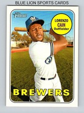  2018 Topps Heritage #706 Lorenzo Cain SP Brewers