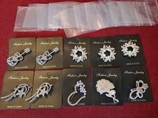 Lovely Brand New Rhinestone Brooches. 6 Designs. Individual Bags Are Included.