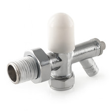 8/10mm Chrome Nova Angle Radiator Valve with Drain Off - Heating System Fitting