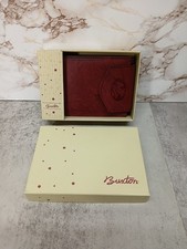 New Women's Buxton Heiress Brown/Red Mahogany Leather Double Carded Wallet