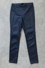 Next Coated Pull On Legging Mid Rise Navy UK 12