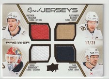 2024-25 UPPER DECK PREMIER QUAD JERSEY TKACHUK BARKOV BOBROVSKY REINHART 17/25