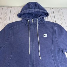 Under Armour Full Zip Hoodie Hooded Sweatshirt Womens Medium Navy Blue Logo