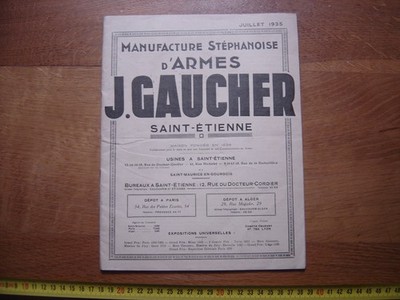Tarif Katalog 30er Jahre STEPHANOISE D'ARMES Linkshänder Saint Etienne