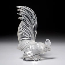 Lalique France Coq Nain Crystal Rooster Chicken Cockerel Paperweight Figurine A