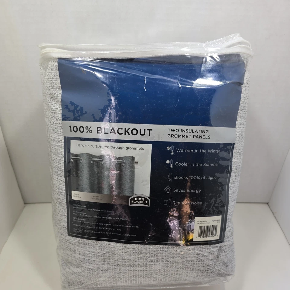 New Eclipse 100% Blackout Curtain Panels Absolute Zero Draft Stopper 2x 50"x95" - Image 2 of 4