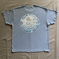 Mr. Zogs Sex Wax T Shirt Mens Size XL Light Blue Surf Surfing Beach Outdoor
