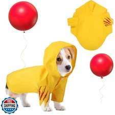 Vellibring Halloween Dog Costumes,Creepy Pet Bloodstain Raincoat Hooded with 