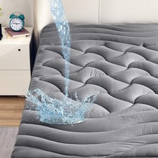 SLEEP ZONE Waterproof Mattress Pad Queen Size Deep Pockets, Extra Thick Fitte...