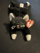 Ty Beanie Babies Black Plush Cat - FBA_4004