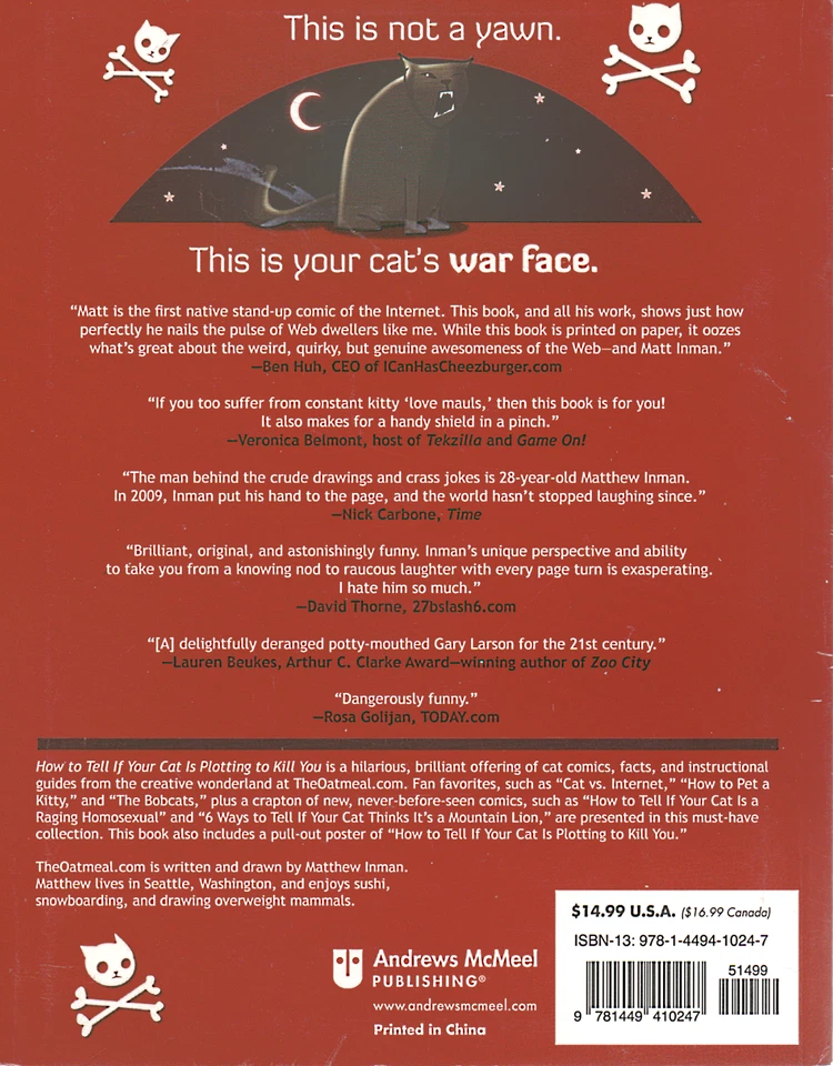 How to Tell If Your Cat is Plotting to Kill You - Matthew Inman - Paperback - image 2 of 3