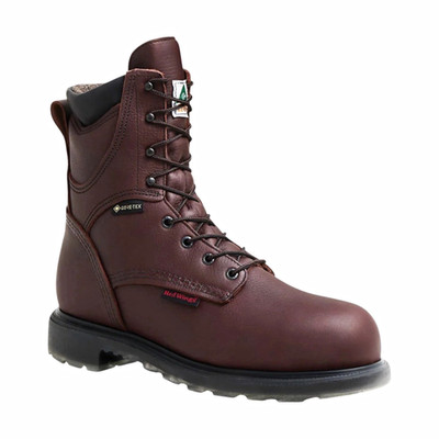Red Wing Brown Leather Gore-Tex Lace-Up Work Boots with Lug Sole