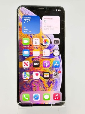 Unlocked Apple iPhone XS Max A1921 64GB BH79% Silver For Parts