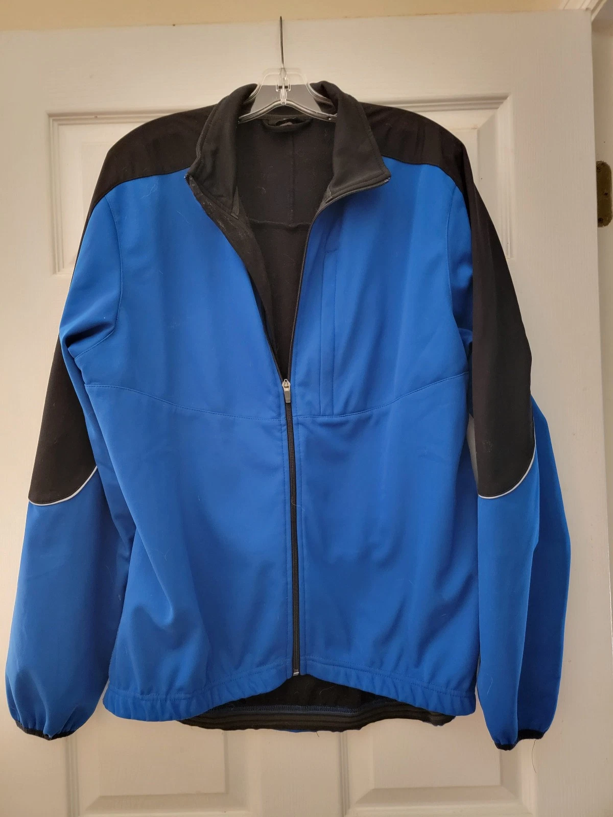 Crane Men's Blue Windbreaker Softshell Cycling Jacket size 44/46 back pocket