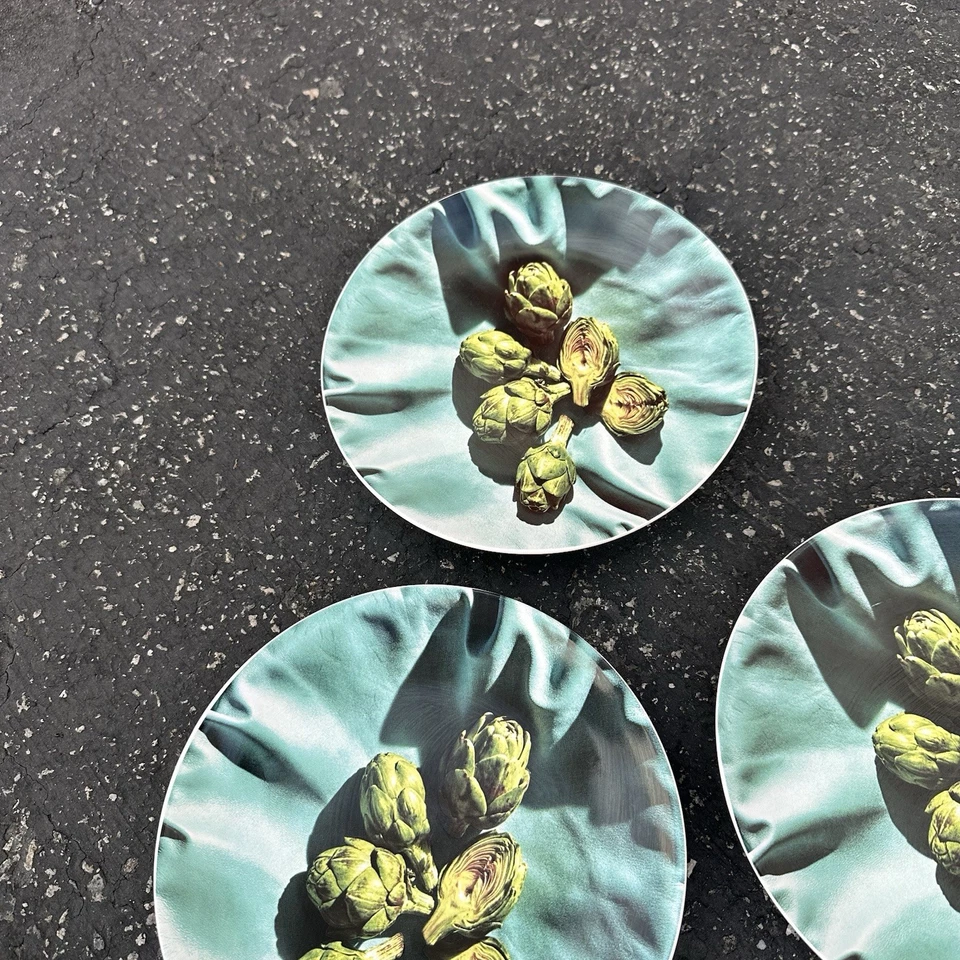 Set 3 Gather West Elm Grant Cornett Maggie Ruggiero Salad Side Plates Artichoke - Image 4 of 4