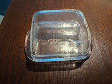Butterbehälter aus Glas, Platte und Deckel, 18 x 11,5 cm