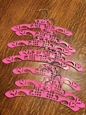 Vintage Child Infant Lamb Cutout Clothing Hangers Hot Pink Girls