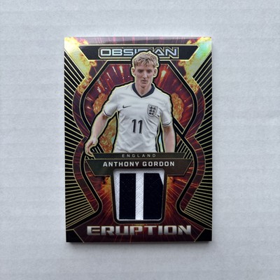 Anthony Gordon Panini Obsidian Eruption /10 Patch Badge England Two Colour