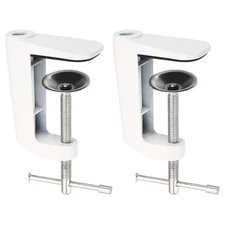 Adjustable Desk Clamp for Lamps 2 Pack Universal C-Shape Table Mount White