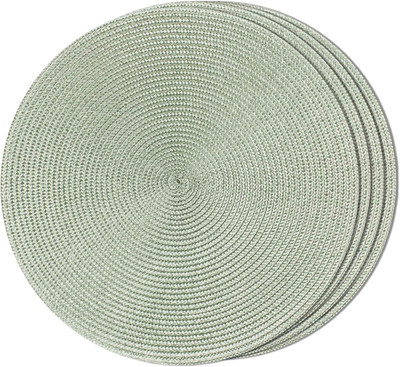 Round Braided Placemats Set of 4 Table Mats for Dining Tables Woven Washable Non