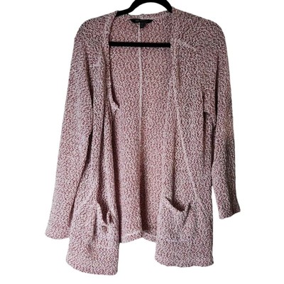 Ulla Popken Womans Red & White Size 12/14 Knit Sweater Open Cardigan Coat Jacket