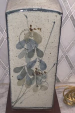 Vintage Colin Kellam Totnes Devon England Pottery Lamp 21.25”T 5 1”Sq Base #1/2