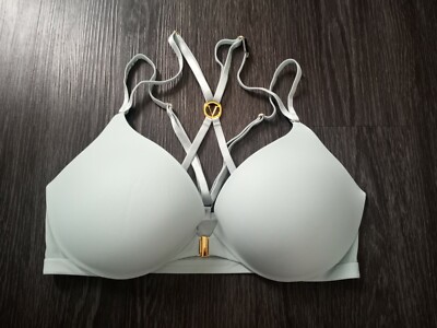 VS very sexy strappy studded logo push up bra BRAND NEW size 34d mint