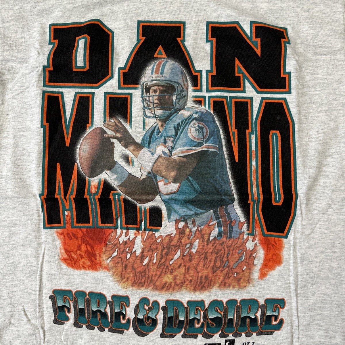 K2-714☀️激レア★NFL ダン・マリーノ 特大ゲームシャツ★海外3XL Vintage 90s Dan Marino Miami Dolphins Fire & Desire