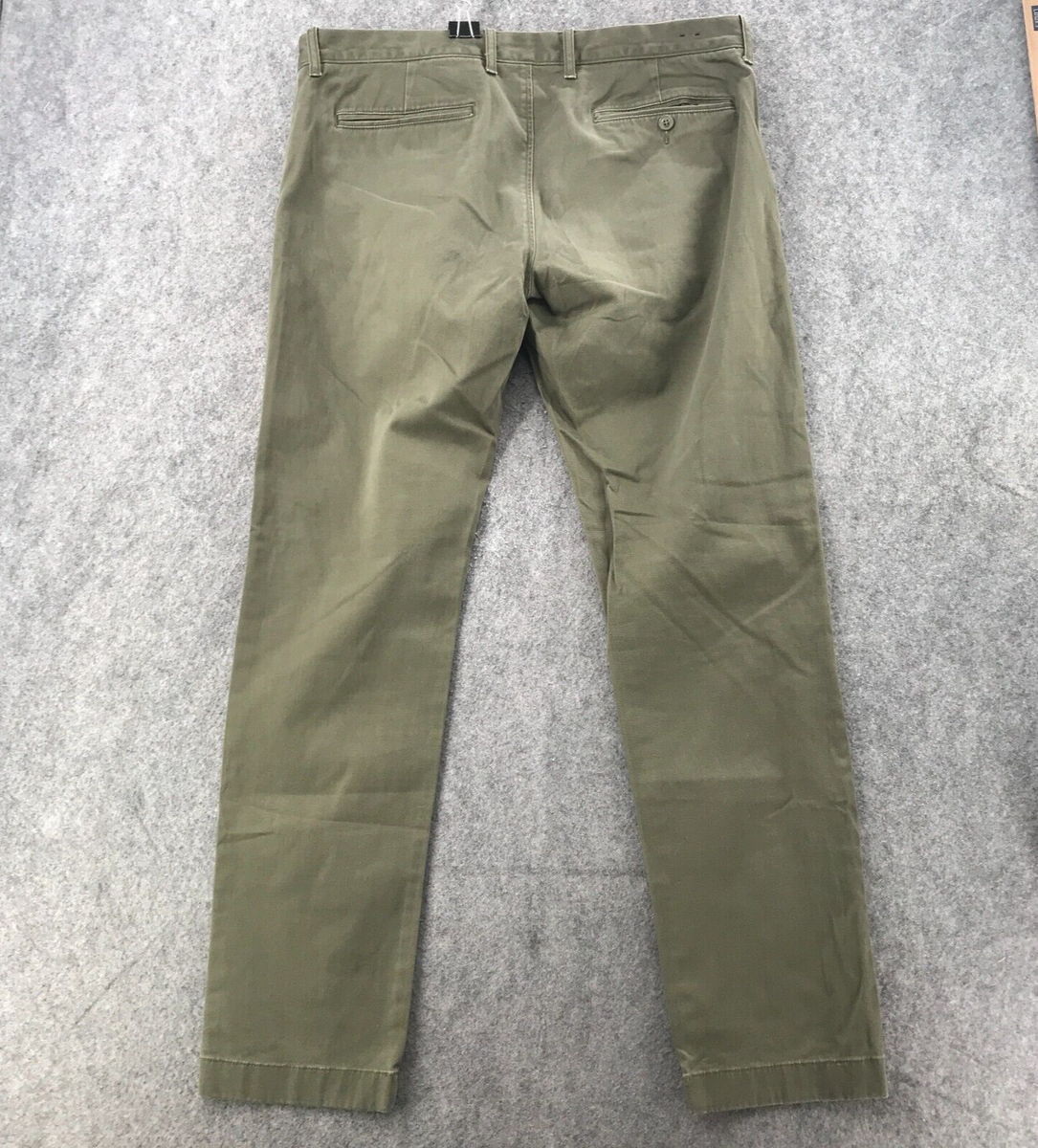 J. Crew Pants Mens Size W35 L32 Stretch 484 Slim Green Chino