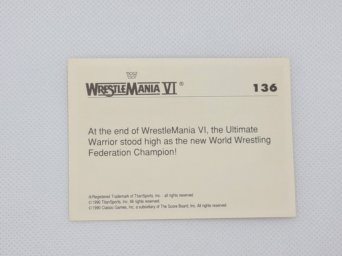 1990 WWF Classic Series 2 WM 6 Warrior #136 Wrestling Trading Card