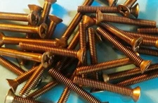 #10-24 x 1/2" flat head phillips,  brass, machine screws, plain- select qty