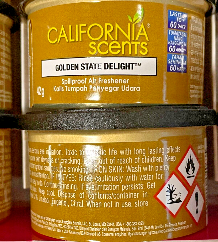 CALIFORNIA SCENTS Golden State Delight Car Air Fresheners in Can (Pack Of 12) eBay