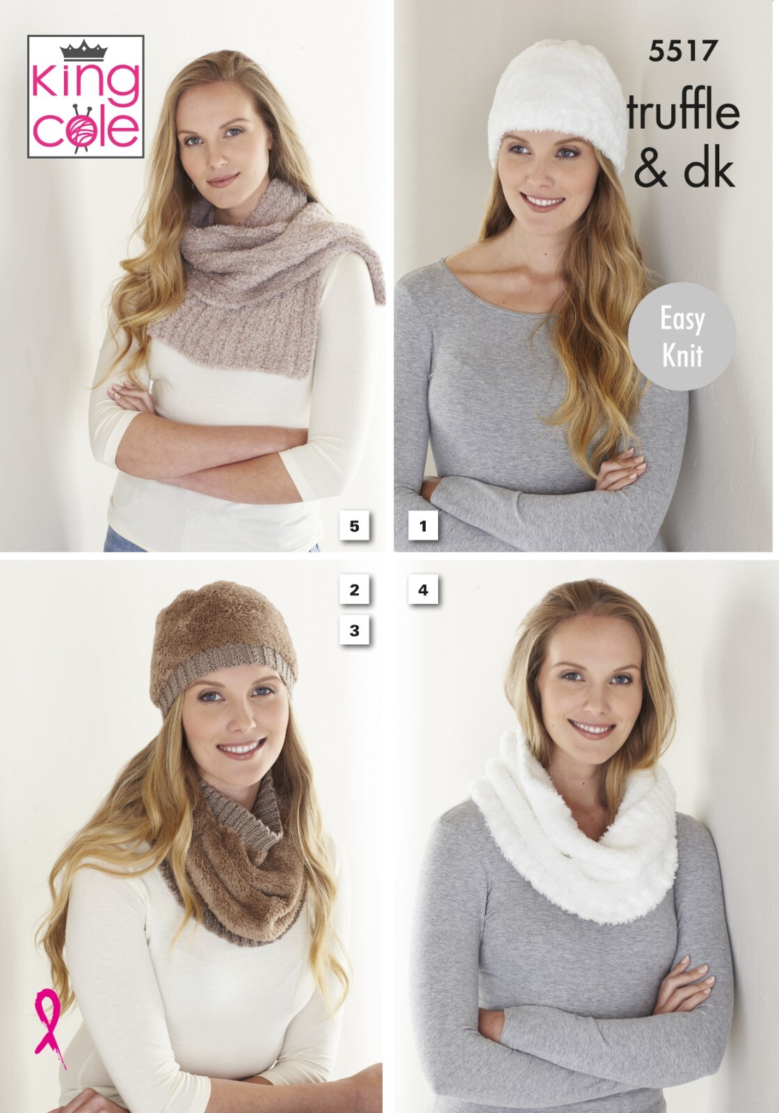 King Cole Truffle  & DK Knitting Pattern - 5517 Ladies Accessories