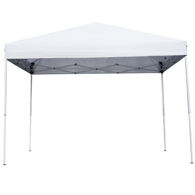 10 x 10 FT Pop Up Canopy Tent Pre-Assembled Lightweight Adjustable Height White