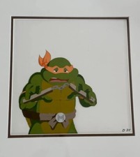Original 1980s TMNT Hand Painted Animation Production Art Cel Michelangelo