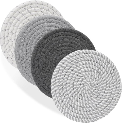 7" Trivets for Dishes, Pots and Pans, 4 Heat Resistant Hot Pads, Pot Holders for