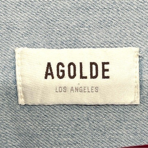 Agolde Nola Denim Snap Front Oversized Light Wash Casual Shirt Shacket Damen XL - Bild 14 von 15