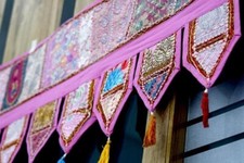 Indian Vintage Door Valances Toran Wall Hanging Patchwork Embroidered Door Decor