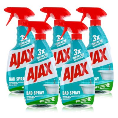 Ajax Bad Spray Badreiniger 500ml - Entfernt Kalk & Seifenreste (5er Pack)