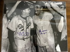 Duke Snider Don Newcombe Signed 16x20 1955 Dodgers Photo