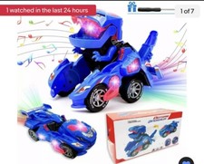 Transforming Dinosaur LED Car with Music For Boys