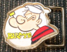 Vintage 1973 Popeye Colored Belt Buckle Pyramid Belt Company Comic