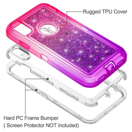 For iPhone XR XS Max Gradient Glitter Quicksand Liquid Full-Body Protective Case - Picture 7 of 16
