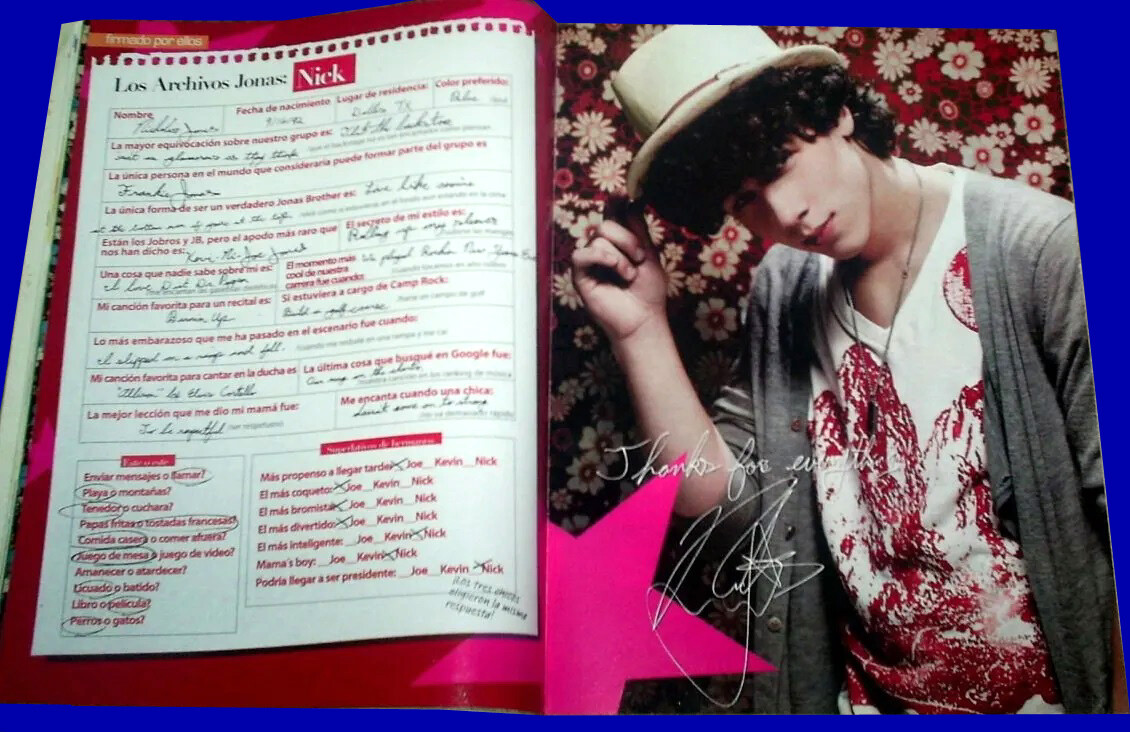 サイン入り 海外雑誌 Jonas Brothers 【公式通販】