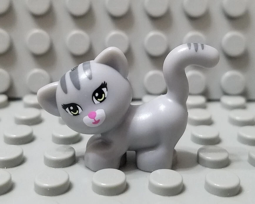 LEGO Friends City Light Bluish Gray Crouching Minifigure Cat