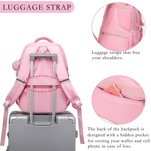 School Backpack for Girls Book Bag Set School Bag for Teens Girls Kid Childre... - Picture 5 of 8
