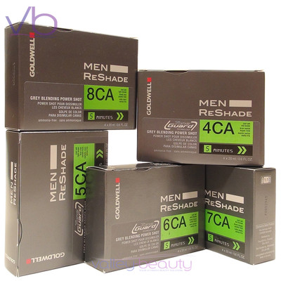 GOLDWELL Men ReShade 5 Minute Color Grey Blending Power Shot 4x20ml Ammonia-Free