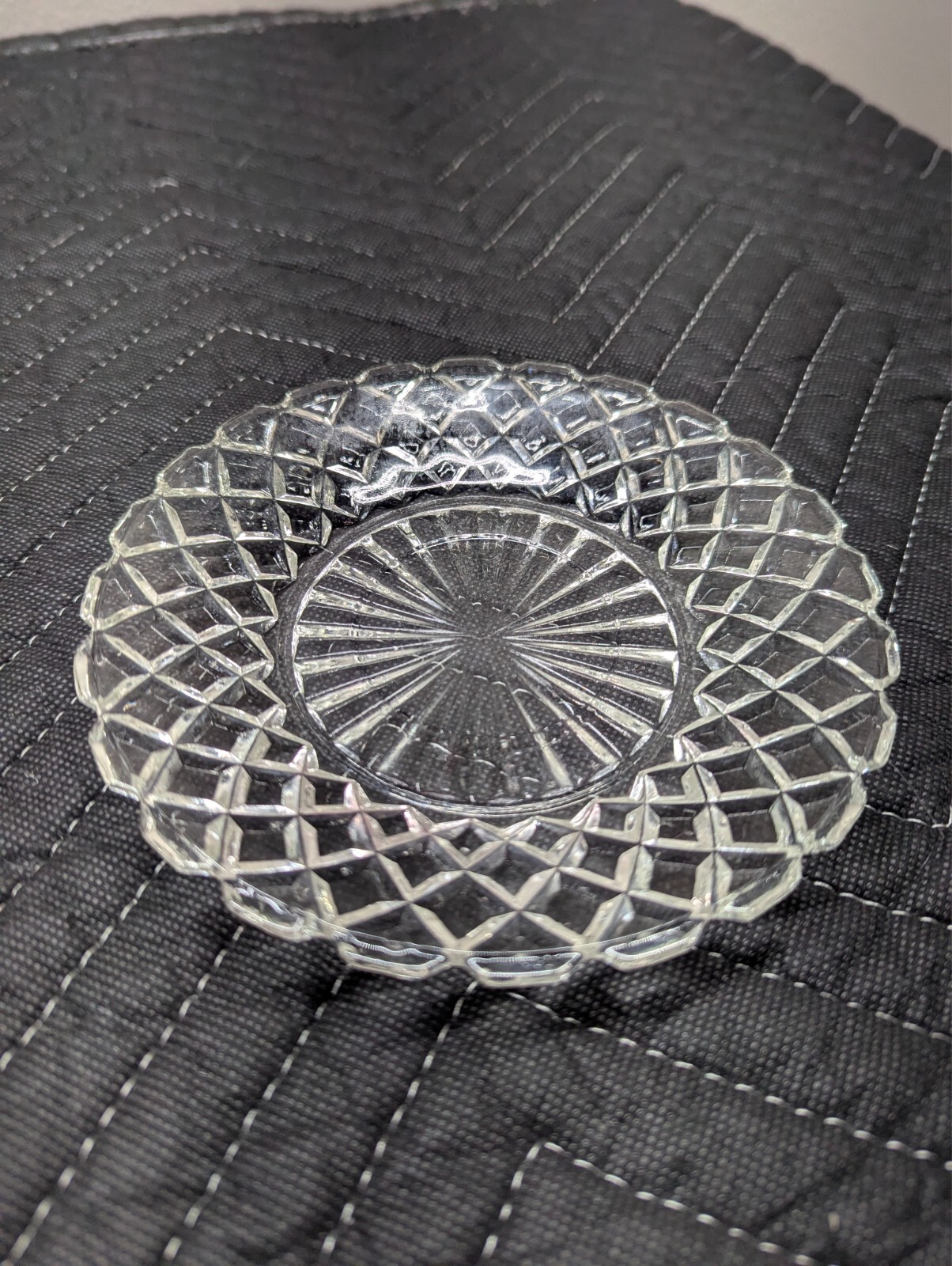 Vintage Hocking Waterford Waffle Pattern Clear Glass