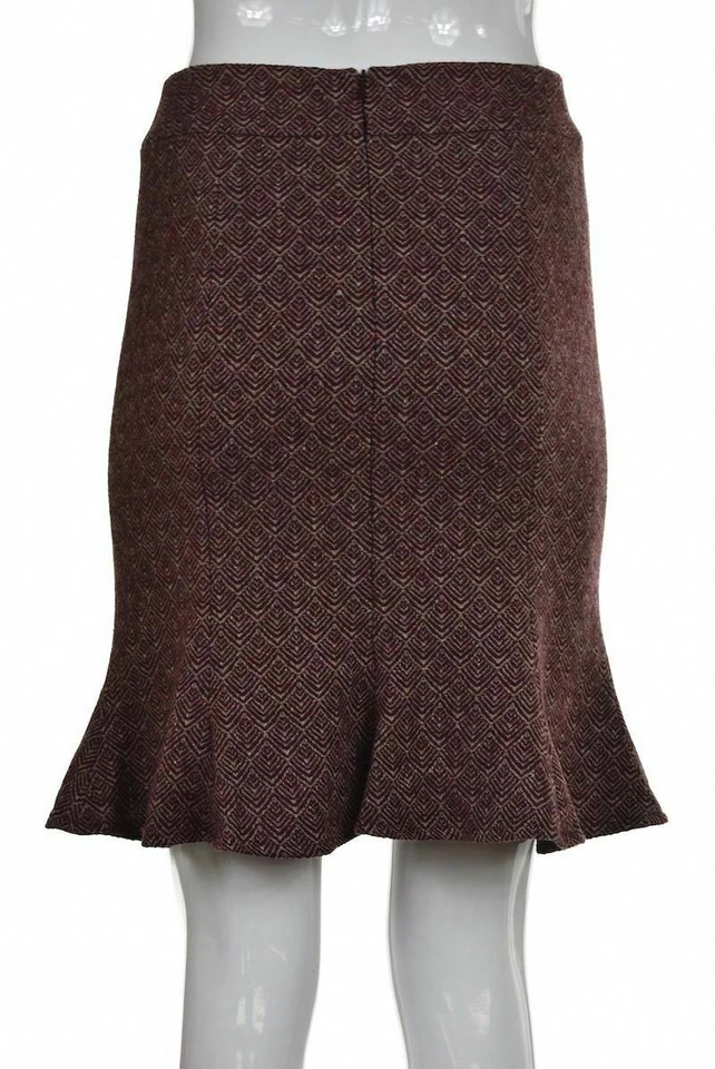 Falda Nanette Lepore para mujer talla 0 roja borgoña trompeta recta hasta la rodilla Foto 2 de 4